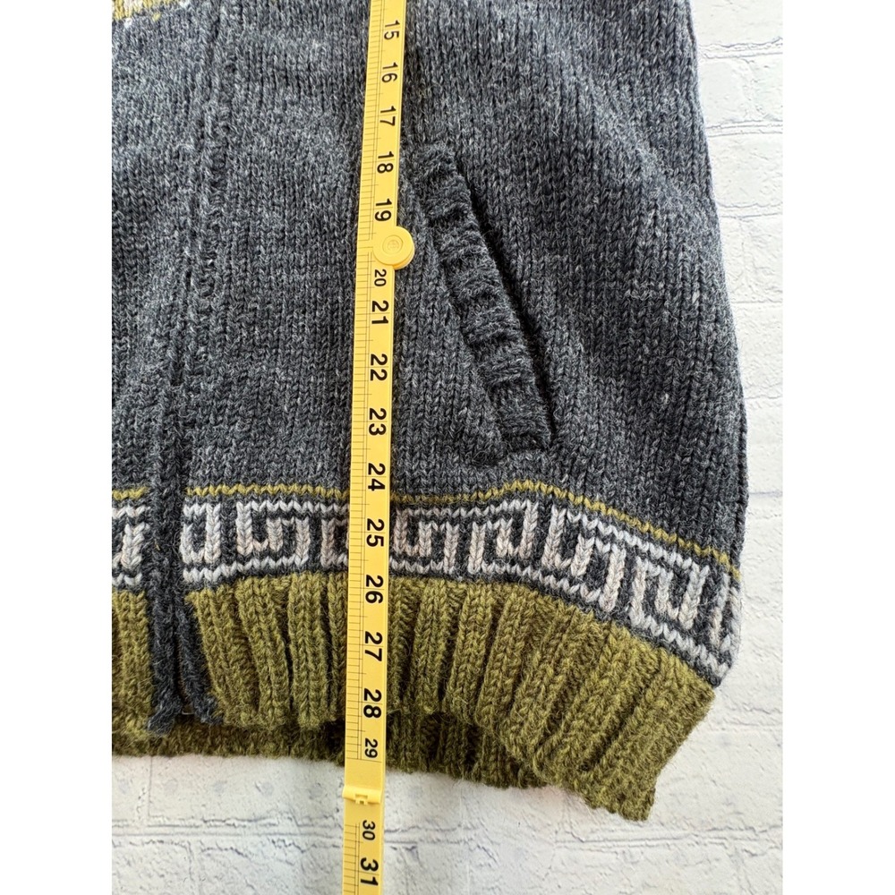 Lost Horizons Cardigan Mens L Gray Wolf Heavyweight Wool Full Zip Nepal - Picture 12 of 14